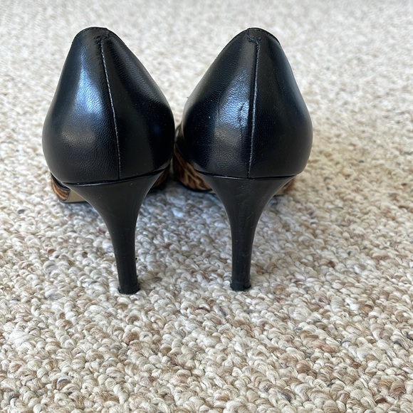 Cole Haan Leopard Print and Black Heels - Picture 2 of 9